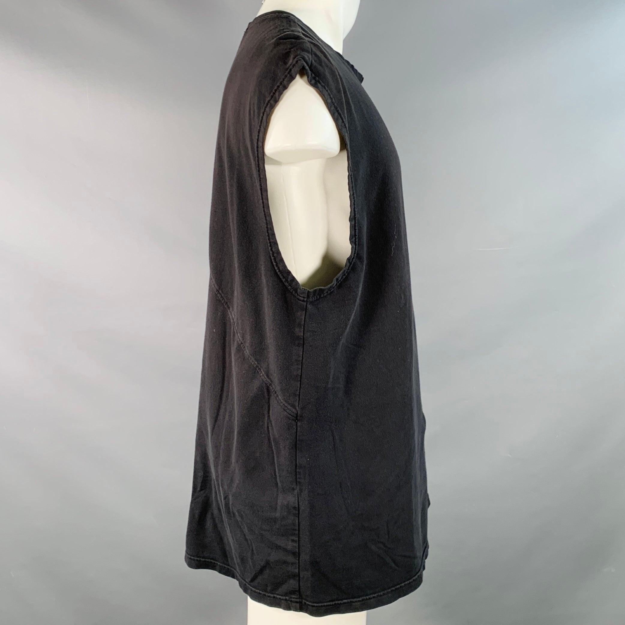 ALEXANDER WANG Größe M Schwarz Baumwolle Zipper Rundhalsausschnitt T-Shirt im Zustand „Gut“ im Angebot in San Francisco, CA