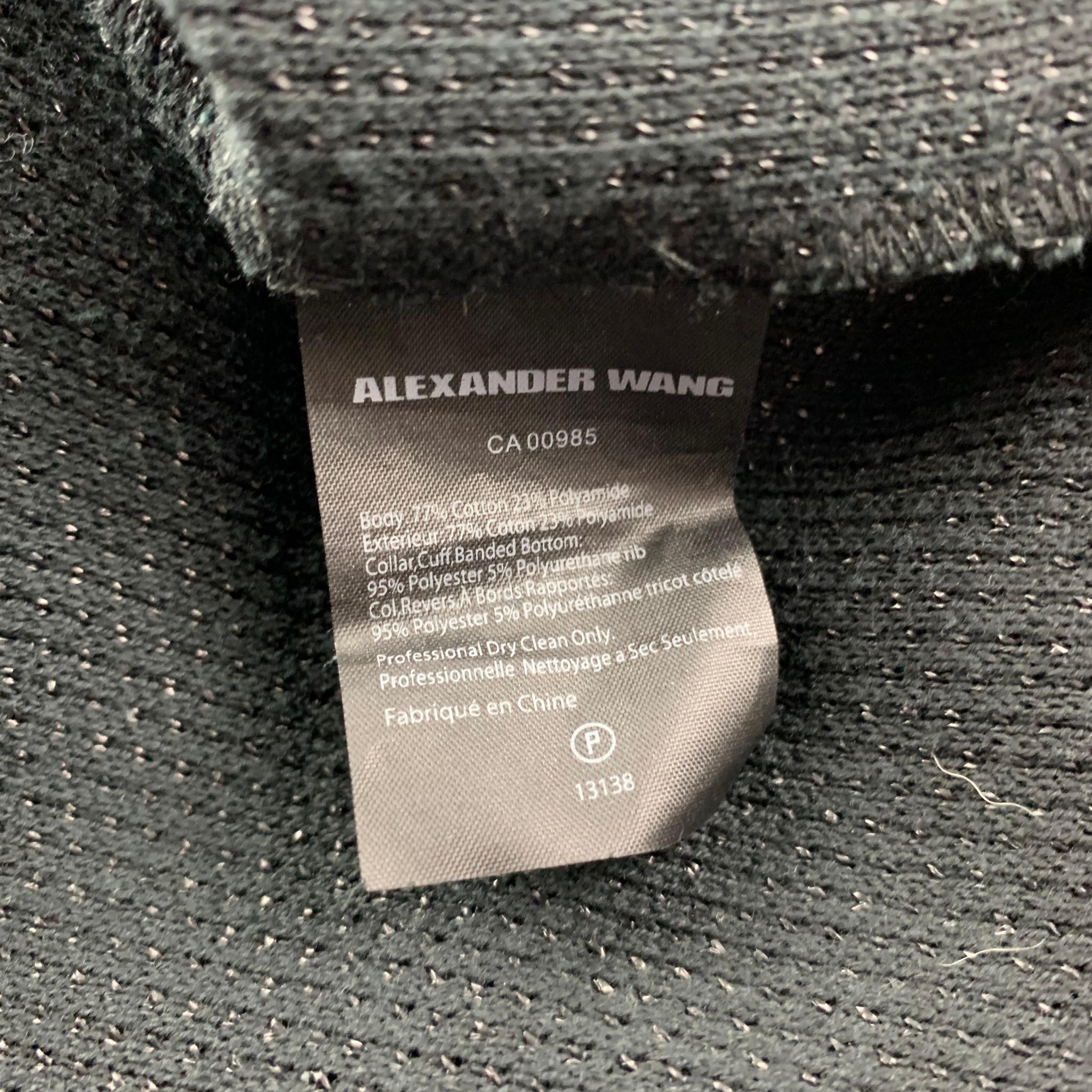 Men's ALEXANDER WANG Size M Black Textured Cotton / Polyamide Crew-Neck T-shirt