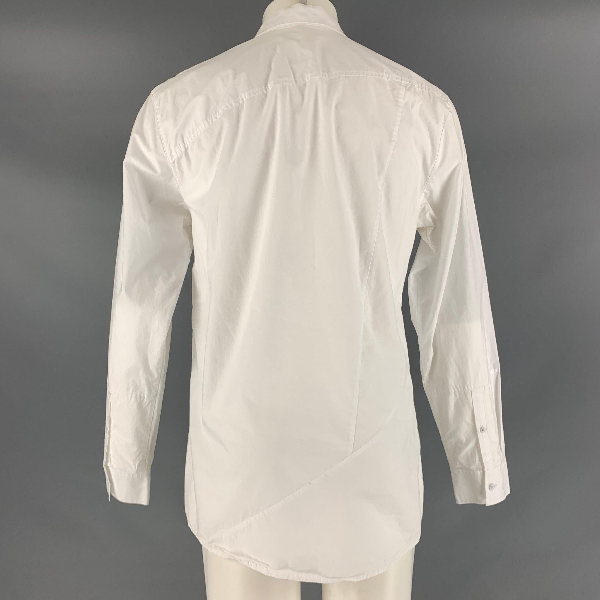 ALEXANDER WANG Size S White Solid Cotton Button Up Long Sleeve Shirt In Excellent Condition For Sale In San Francisco, CA
