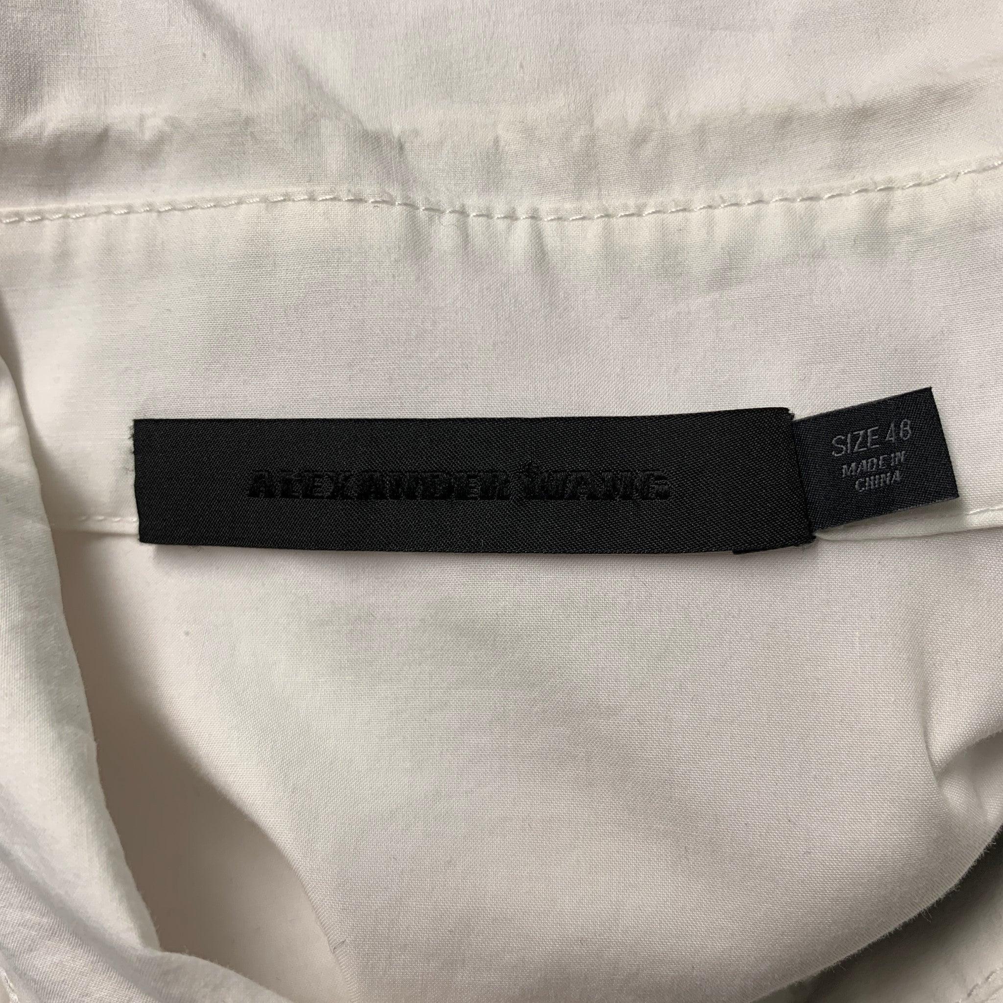 ALEXANDER WANG Size S White Solid Cotton Button Up Long Sleeve Shirt For Sale 2