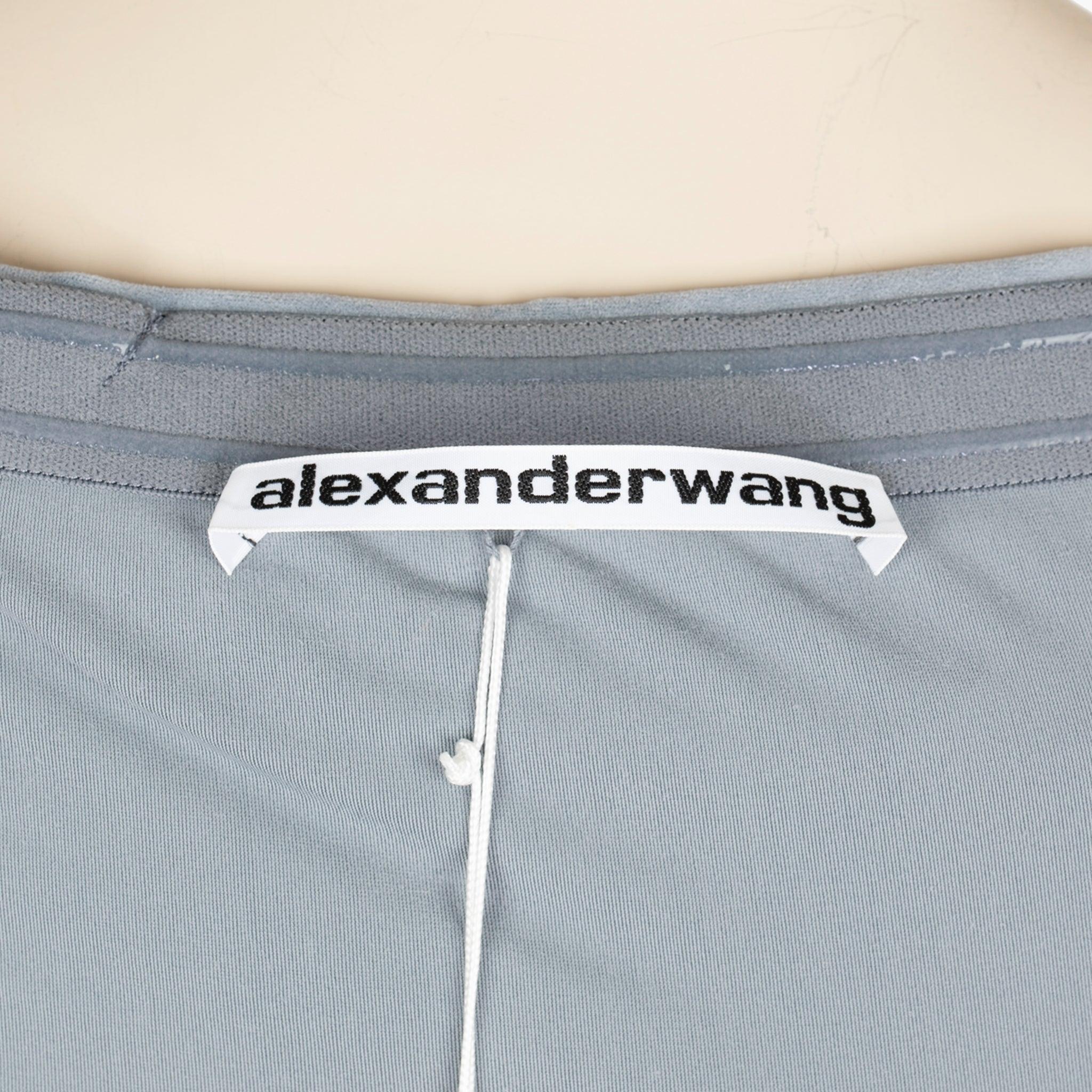 Alexander Wang - Bleu ardoise - Mini robe dos nu en jersey drapé et froncé en vente 4