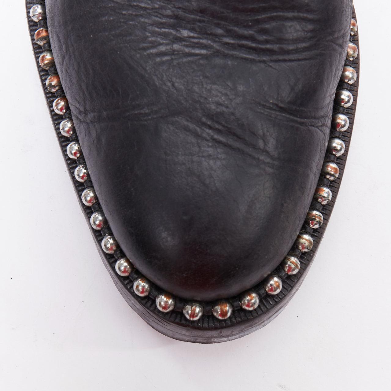 ALEXANDER WANG Spencer black silver studded ankle chelsea boots EU39 For Sale 1