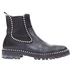 ALEXANDER WANG Spencer Schwarz Silber Nietenbesetzter Chelsea-Stiefel EU39