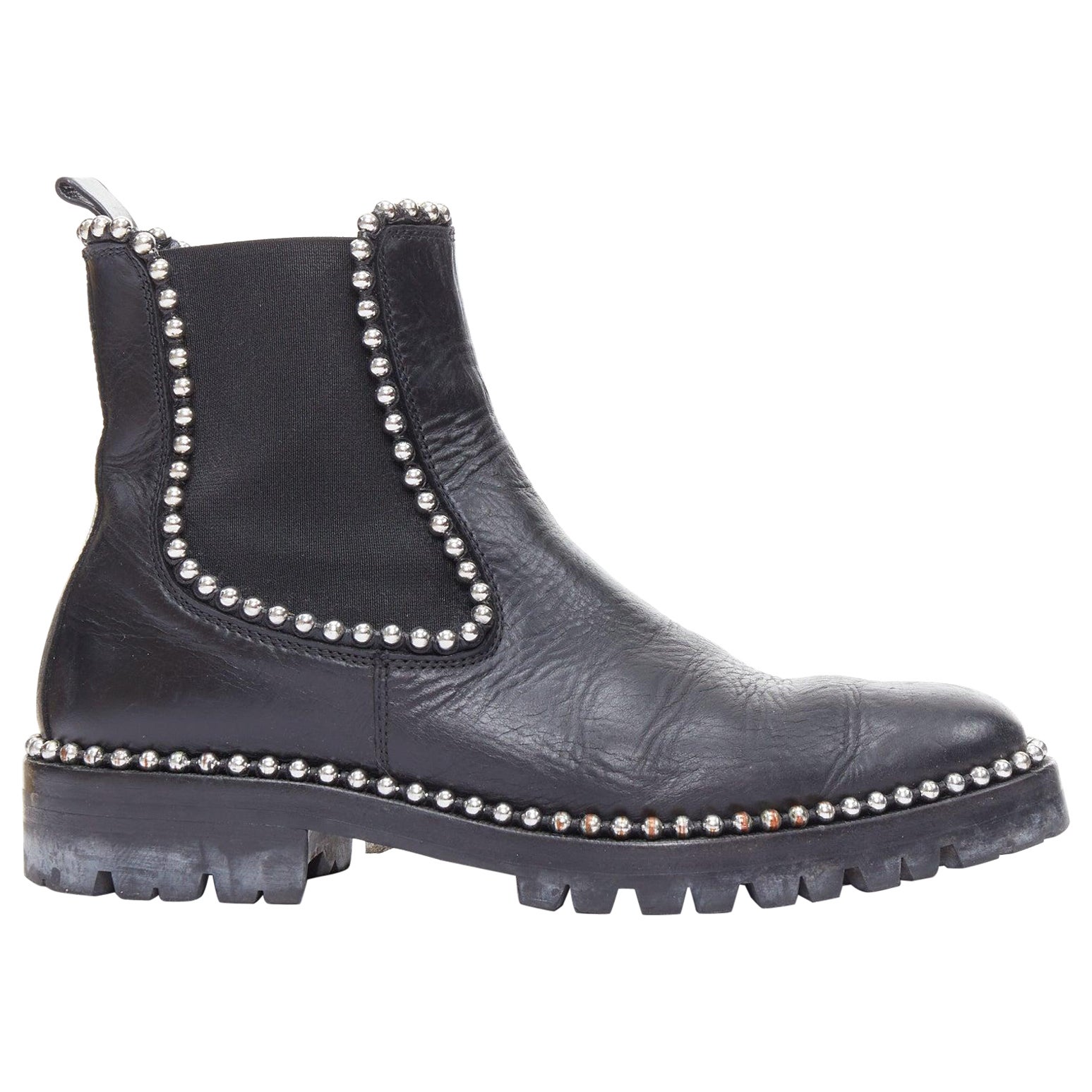 ALEXANDER WANG Spencer botines chelsea negros con tachuelas plateadas EU39 en venta