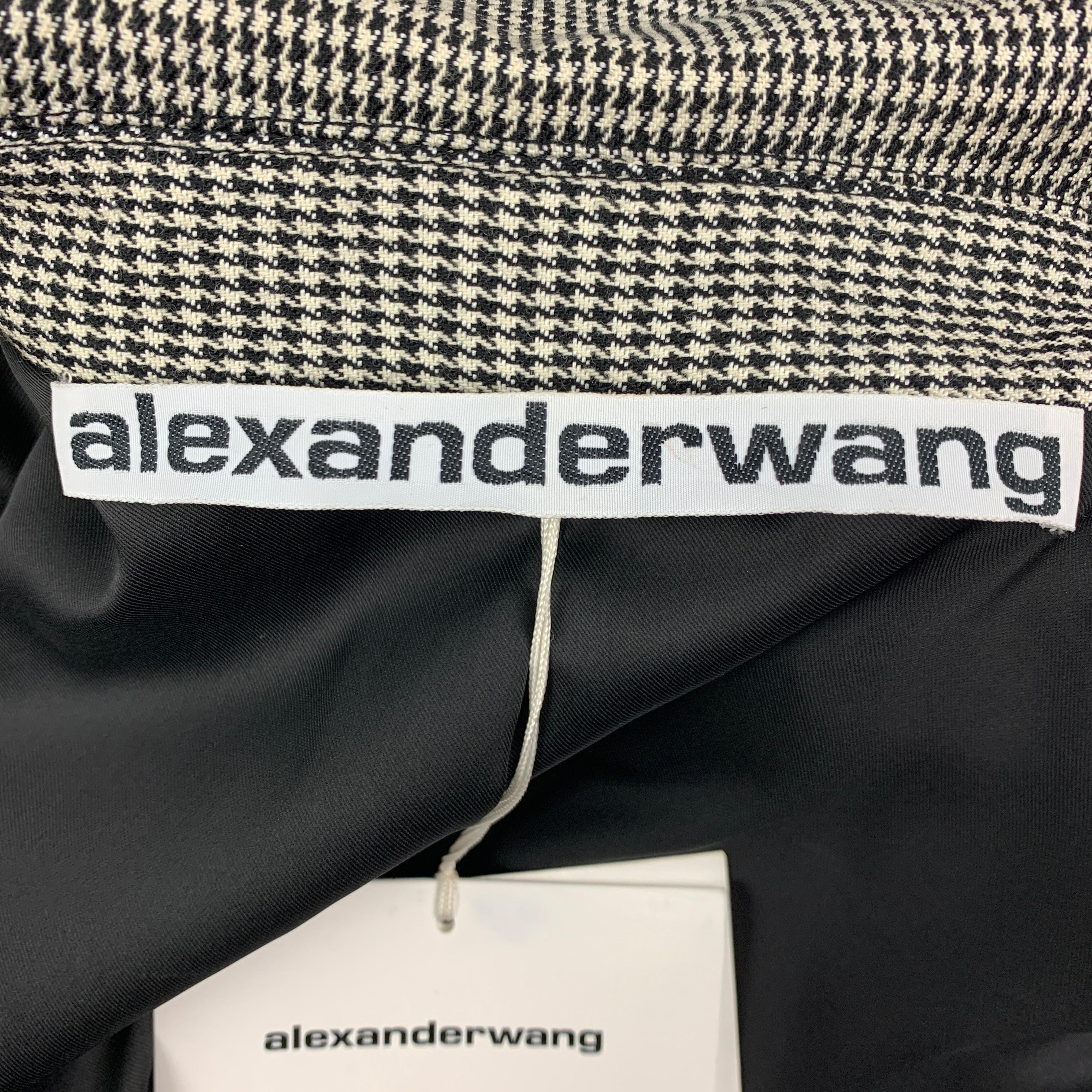ALEXANDER WANG SS 19 Size M Black White Yellow Houndstooth Smiley Face Jacket In New Condition In San Francisco, CA