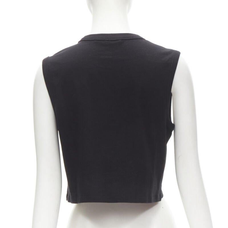 Donna ALEXANDER WANG T nero logo stampa vortice tasca applicata canotta S in vendita