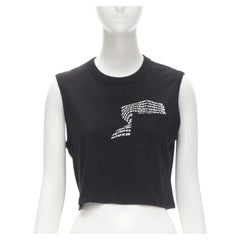 Haut débardeur court ALEXANDER WANG T à logo noir et poches tourbillonnantes, taille S