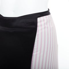 ALEXANDER WANG T black pink cream pinstripe wrap skirt US0 XS