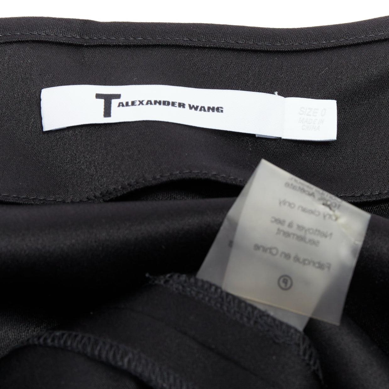 ALEXANDER WANG T black pink cream pinstripe wrap skirt US0 XS For Sale 3