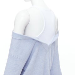 ALEXANDER WANG T Blaues Pulloverkleid aus Merinowolle mit weißem Kontrast in Kontrast M