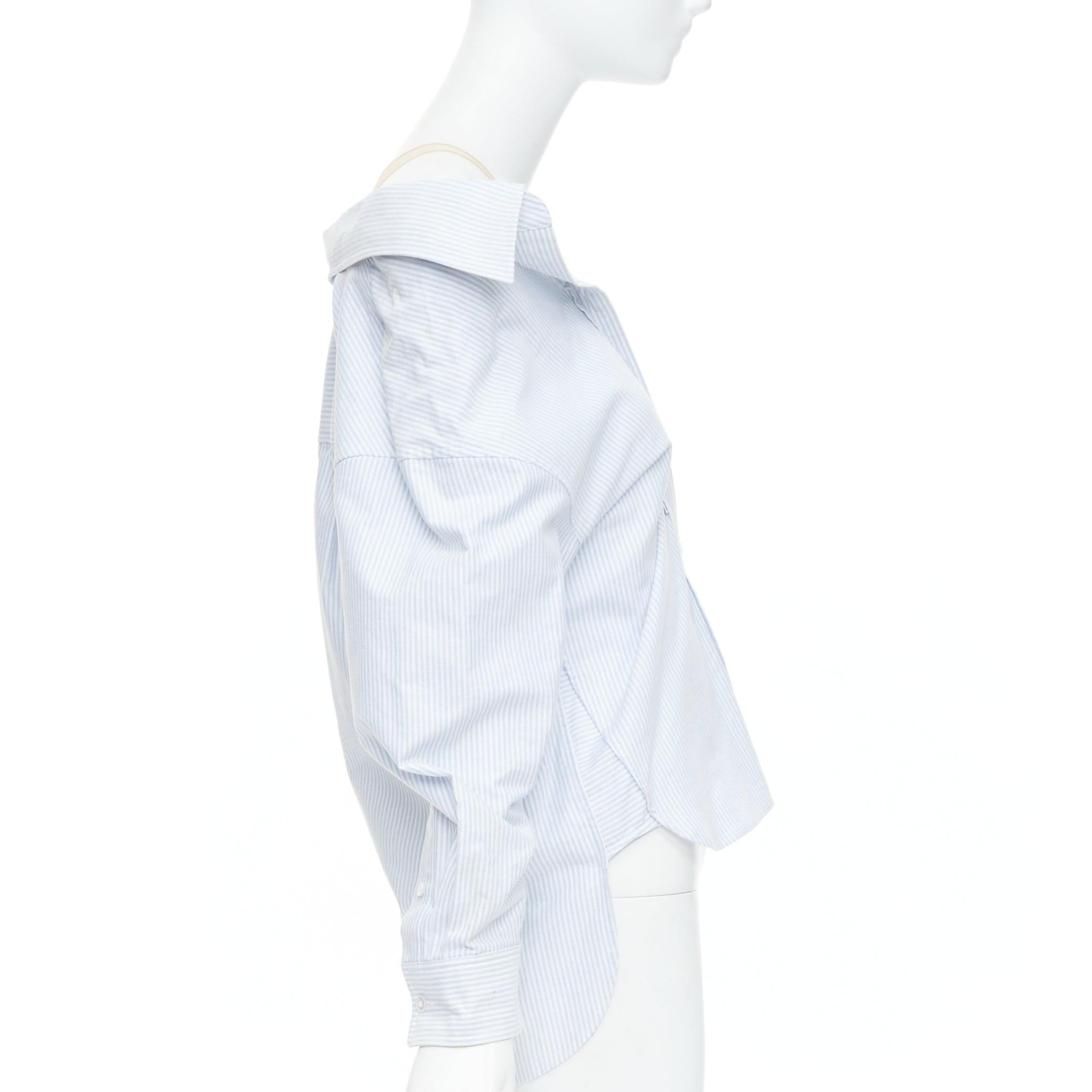 ALEXANDER WANG T blue striped Falling illusion deconstructed shirt XS In Fair Condition For Sale In Hong Kong, NT