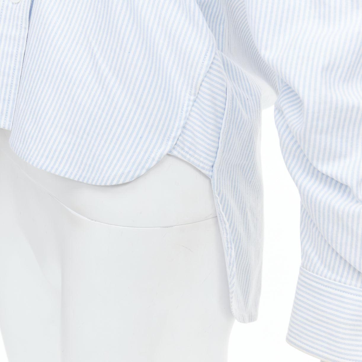 ALEXANDER WANG T blue striped Falling illusion deconstructed shirt XS For Sale 3
