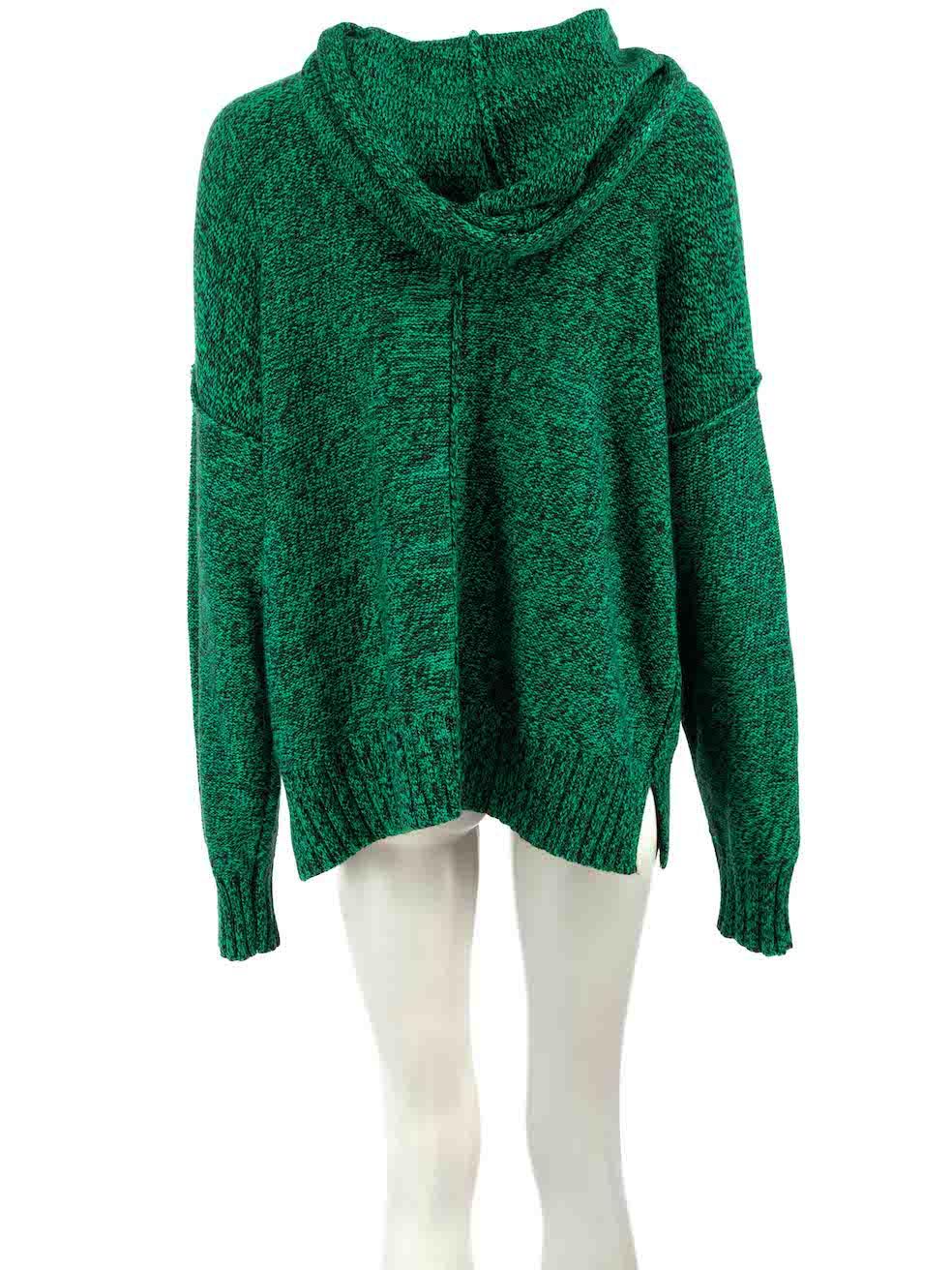 Alexander Wang T by Alexander Wang Green Marl Hooded Knit Jumper Size S In Good Condition In London, GB