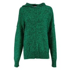 Alexander Wang T by Alexander Wang Green Marl Hooded Knit Jumper Size S