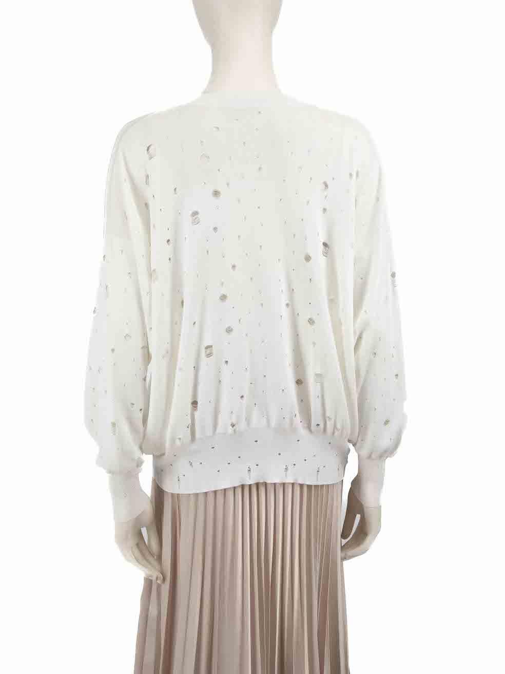 Gray Alexander Wang T by Alexander Wang White Distressed Jumper Size XS