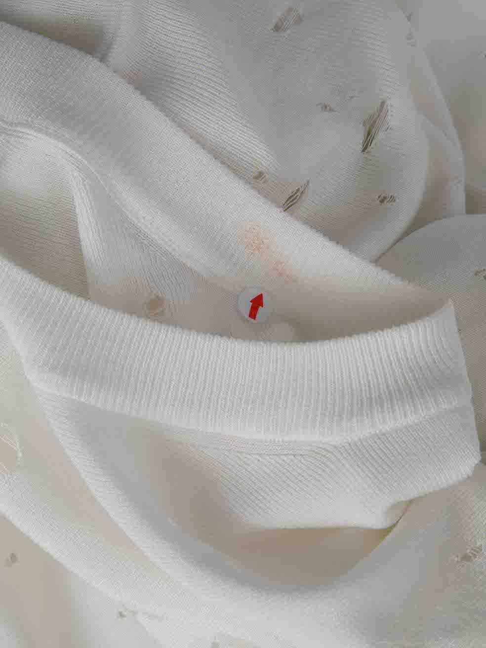 Women's Alexander Wang T by Alexander Wang White Distressed Jumper Size XS