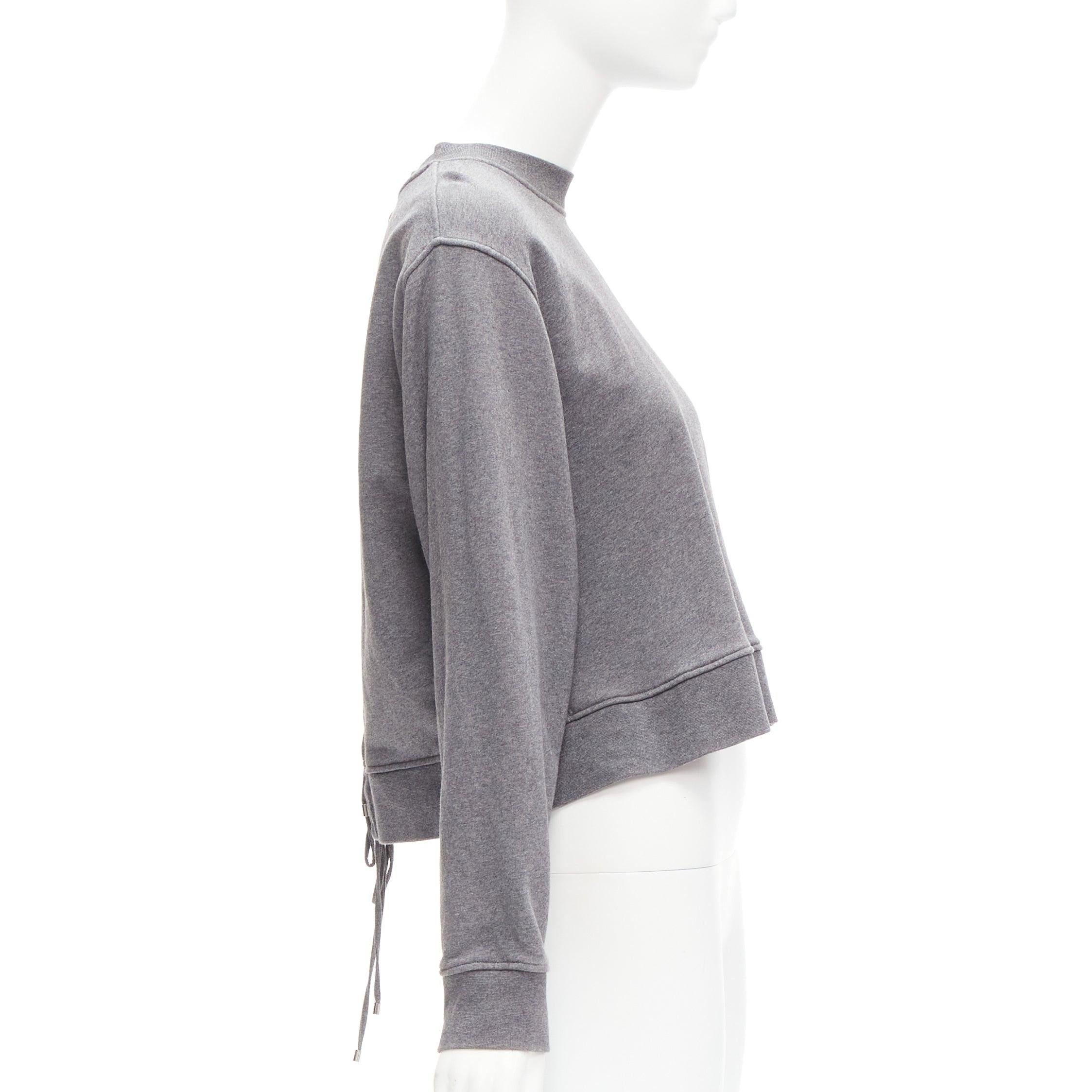 Women's ALEXANDER WANG T grey cotton tie back cut out crew neck sweater S For Sale