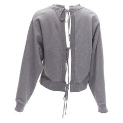 Alexander Wang T maglione grigio in cotone con scollo a girocollo tagliato sul retro T S