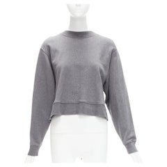 Pull col ras du cou ALEXANDER WANG T gris en coton à cravate arrière découpée S