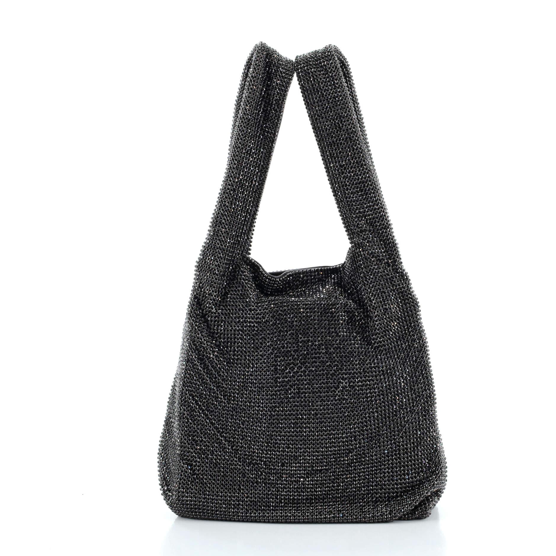 Alexander Wang Wangloc Shopper mit Strasssteinen verziertes Mesh Mini (Schwarz)