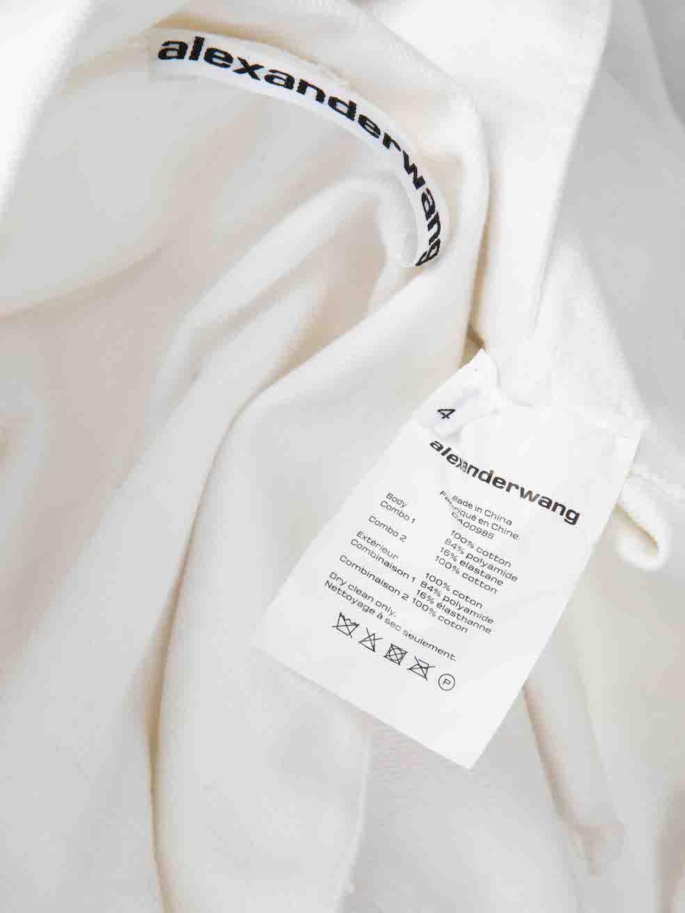 Alexander Wang White Asymmetric Distressed Dress Size S For Sale 2