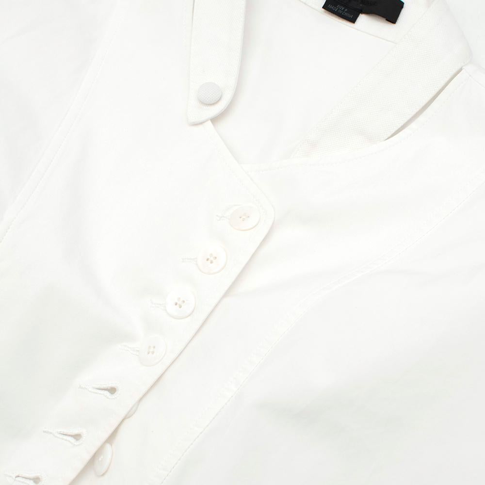 Women's Alexander Wang White Button Down Tunic W/ Mandarin Collar 8 UK