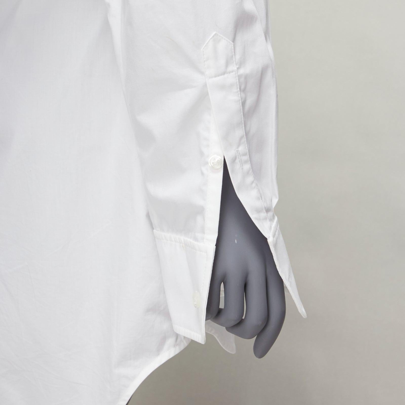 ALEXANDER WANG white cotton cut out shoulder deconstructed shirt dress US8 L For Sale 3