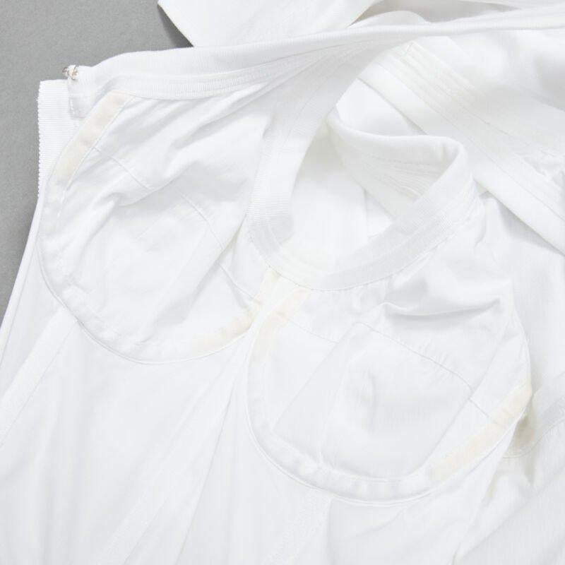 ALEXANDER WANG white illusion ribbed tank top wrap oversized shirt layered top S For Sale 5