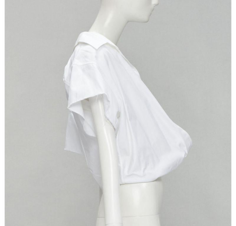 Women's ALEXANDER WANG white illusion ribbed tank top wrap oversized shirt layered top S For Sale
