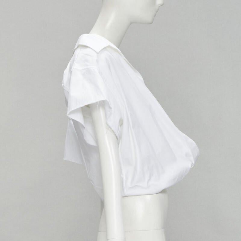 ALEXANDER WANG white illusion ribbed tank top wrap oversized shirt layered top S In Excellent Condition For Sale In Hong Kong, NT
