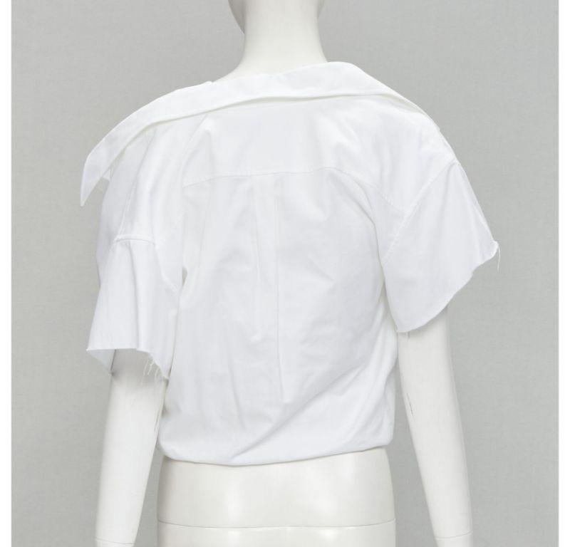 ALEXANDER WANG white illusion ribbed tank top wrap oversized shirt layered top S For Sale 1