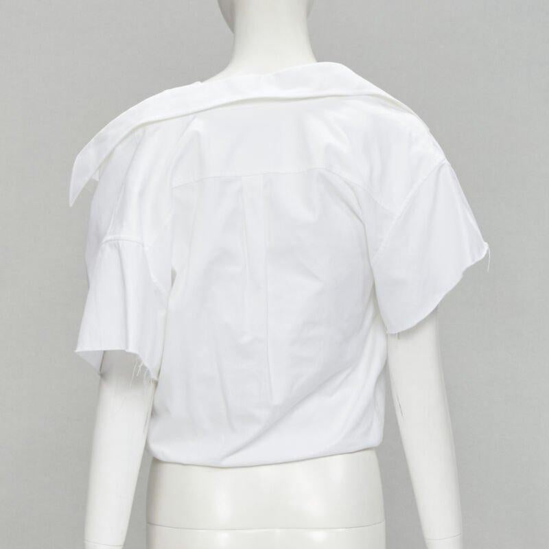 Women's ALEXANDER WANG white illusion ribbed tank top wrap oversized shirt layered top S For Sale