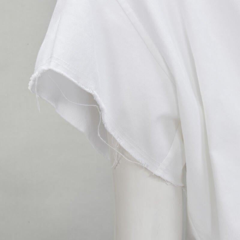 ALEXANDER WANG white illusion ribbed tank top wrap oversized shirt layered top S For Sale 3