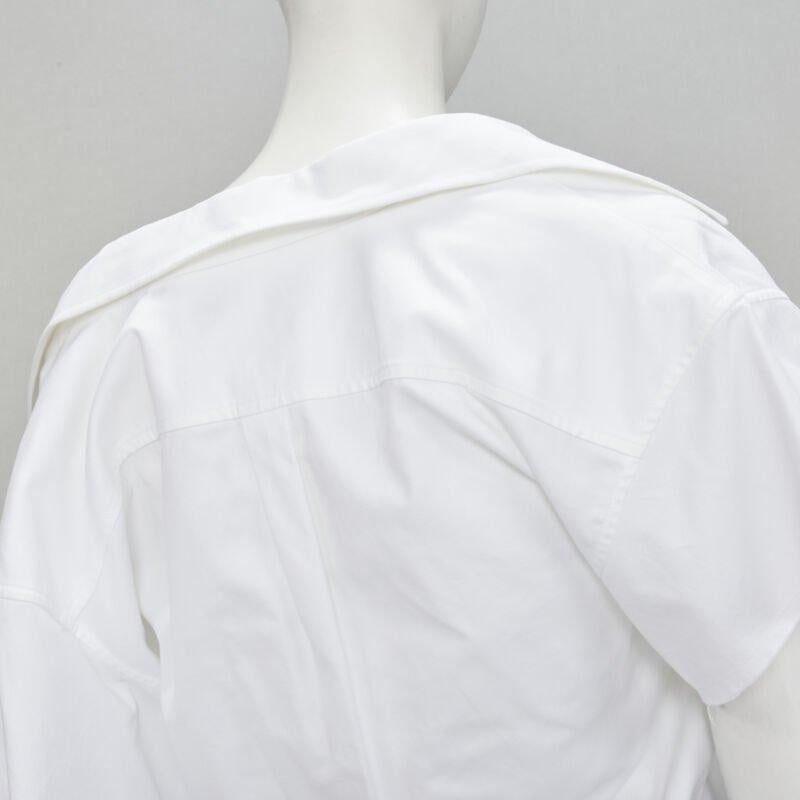 ALEXANDER WANG white illusion ribbed tank top wrap oversized shirt layered top S For Sale 4