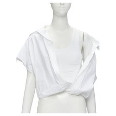 ALEXANDER WANG Weißes illusion geripptes Tank-Top in Übergröße mit übergroßem Hemdbezug S