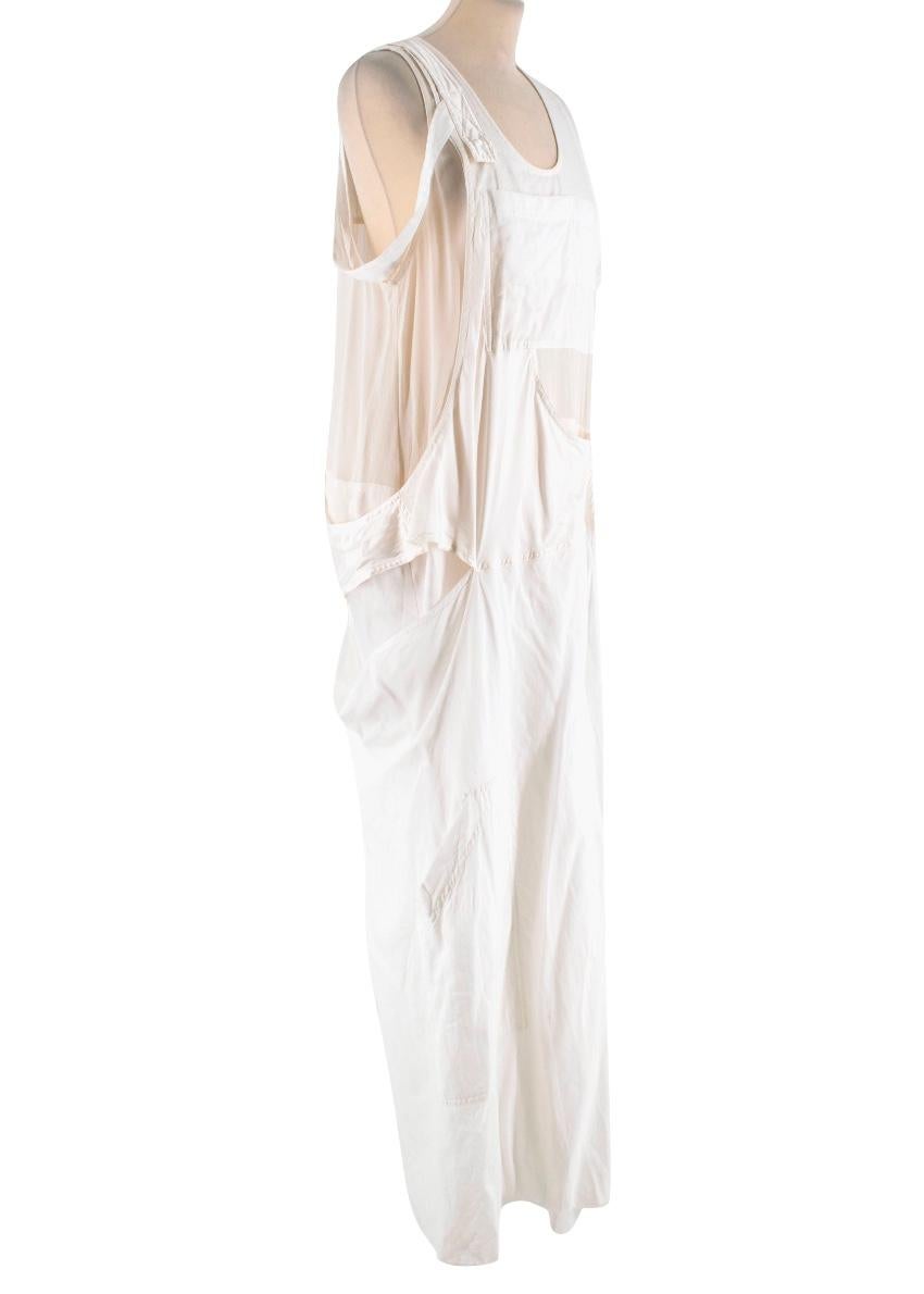 Alexander Wang - White Layered Utility Dress

- satin skirt
- frayed hem
- layered cut out details
- sleeveless 
- pocket on the skirt and the chest
- chiffon top 
- off white 

- cotton and silk-blend 
- made in China 


Approx in CM
Measurements