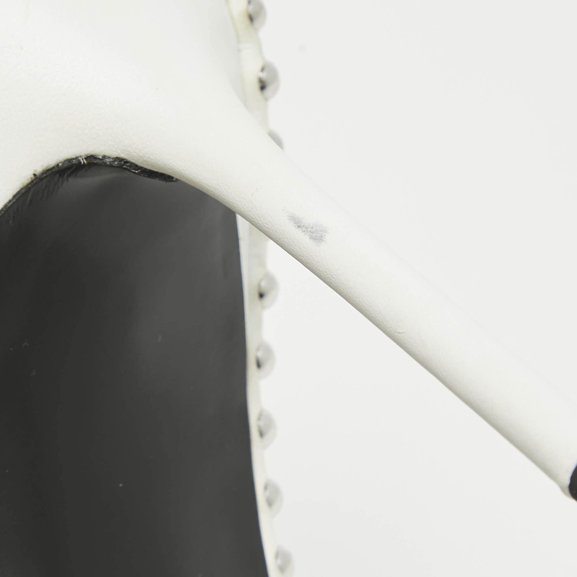 Alexander Wang White Leather and PVC Nova Slingback Sandals Size 38 2