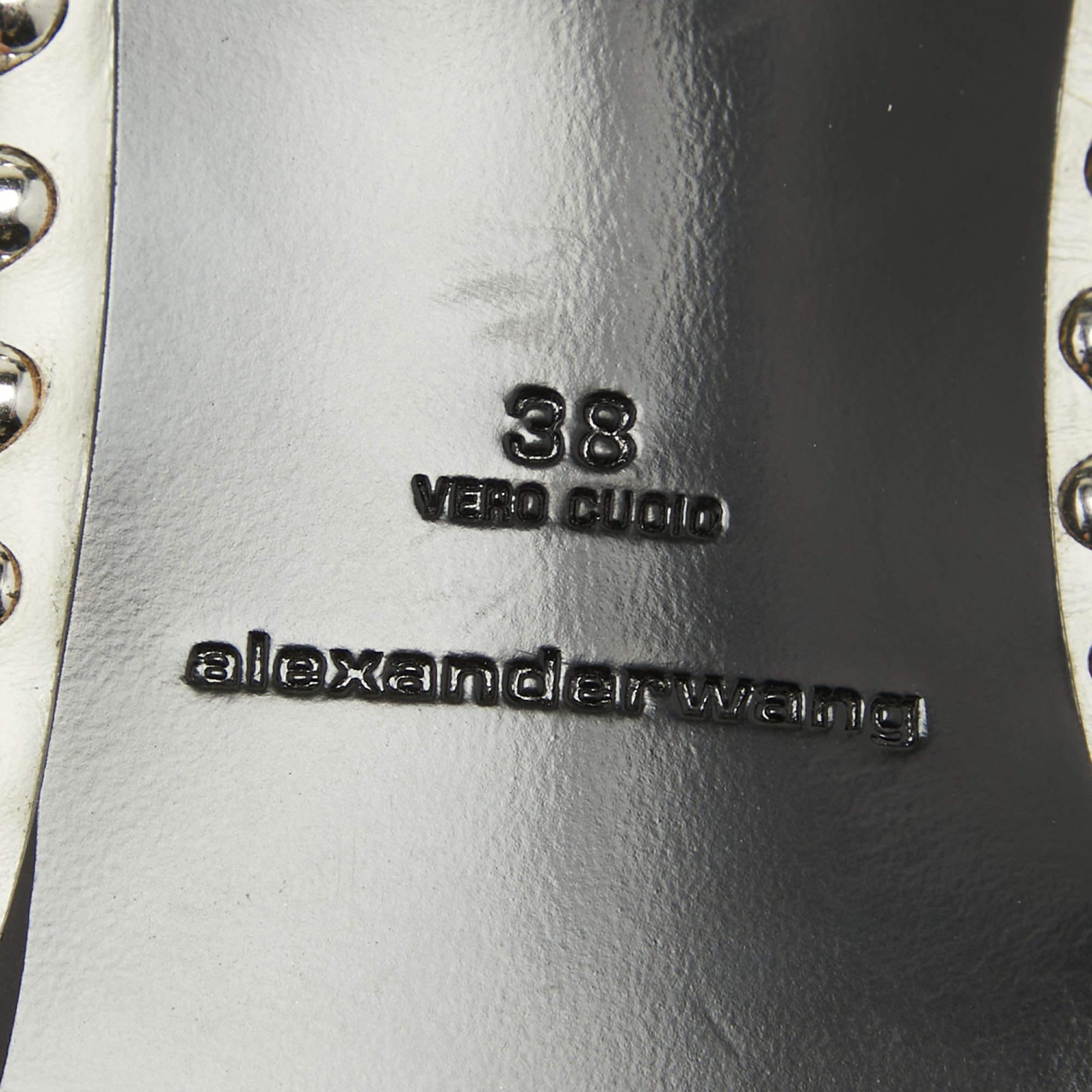 Alexander Wang White Leather and PVC Nova Slingback Sandals Size 38 5
