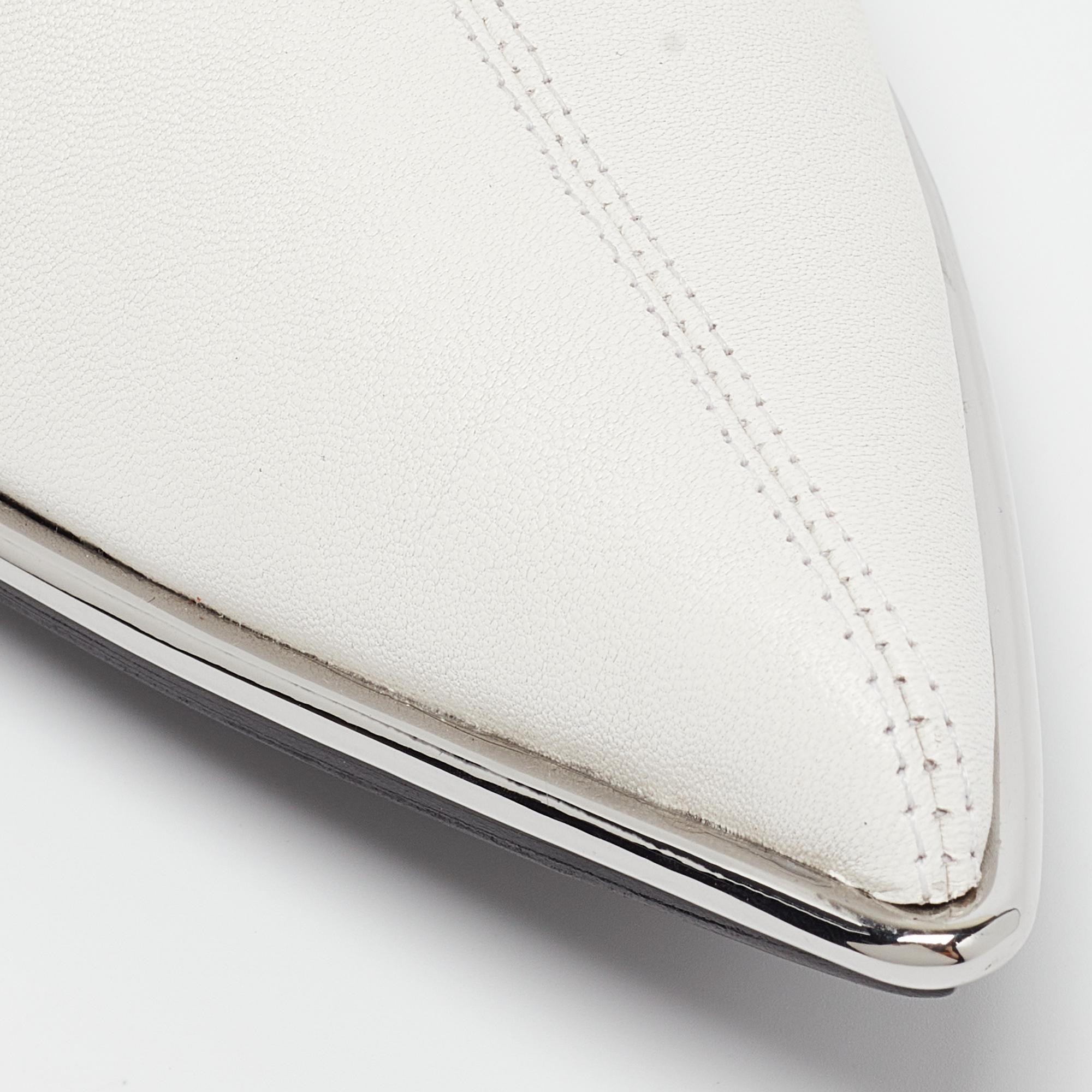 Alexander Wang White Leather Cara Booties Size 39.5 2