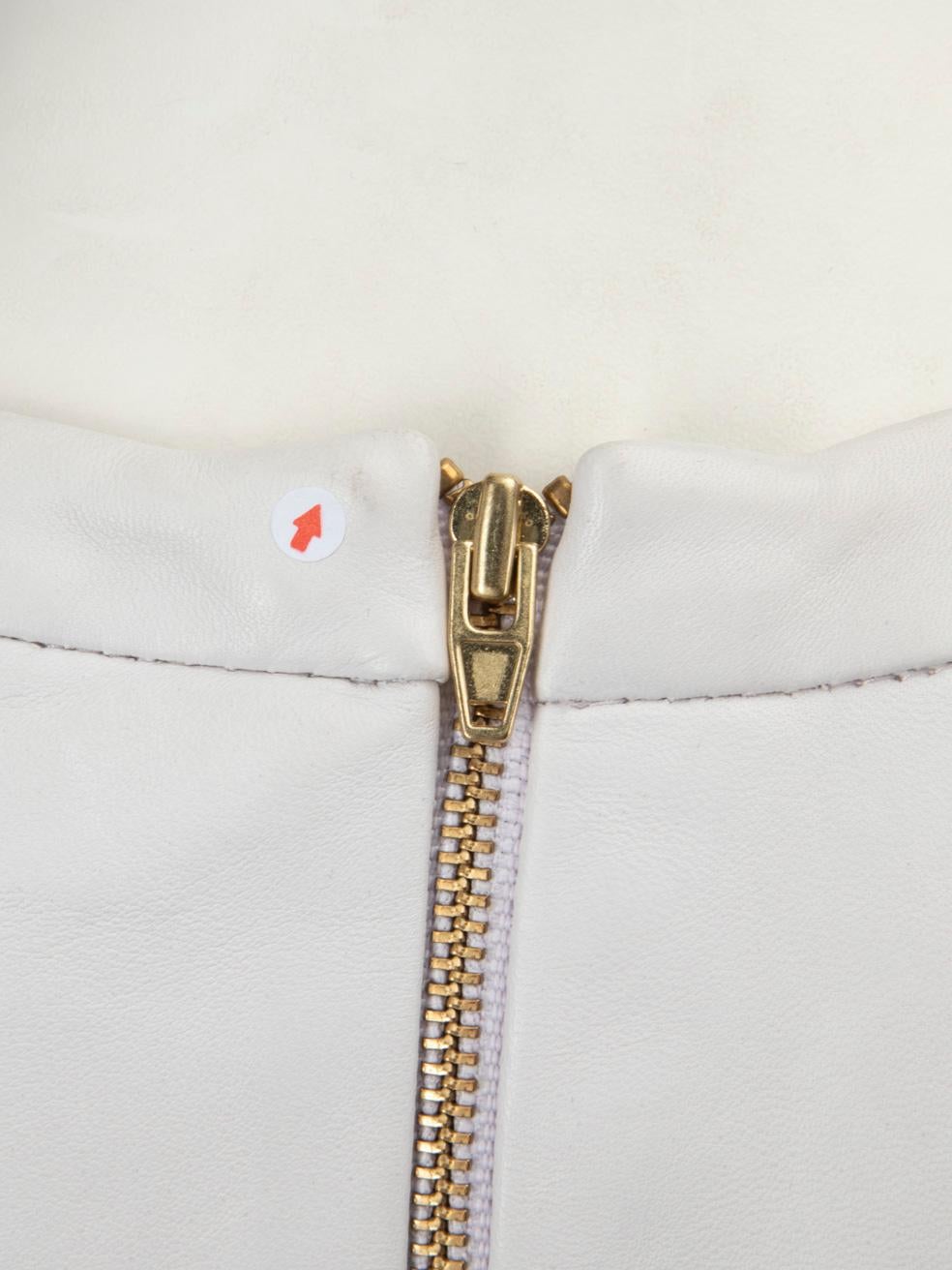 Alexander Wang White Leather Short Sleeve Top Size S In Good Condition For Sale In London, GB