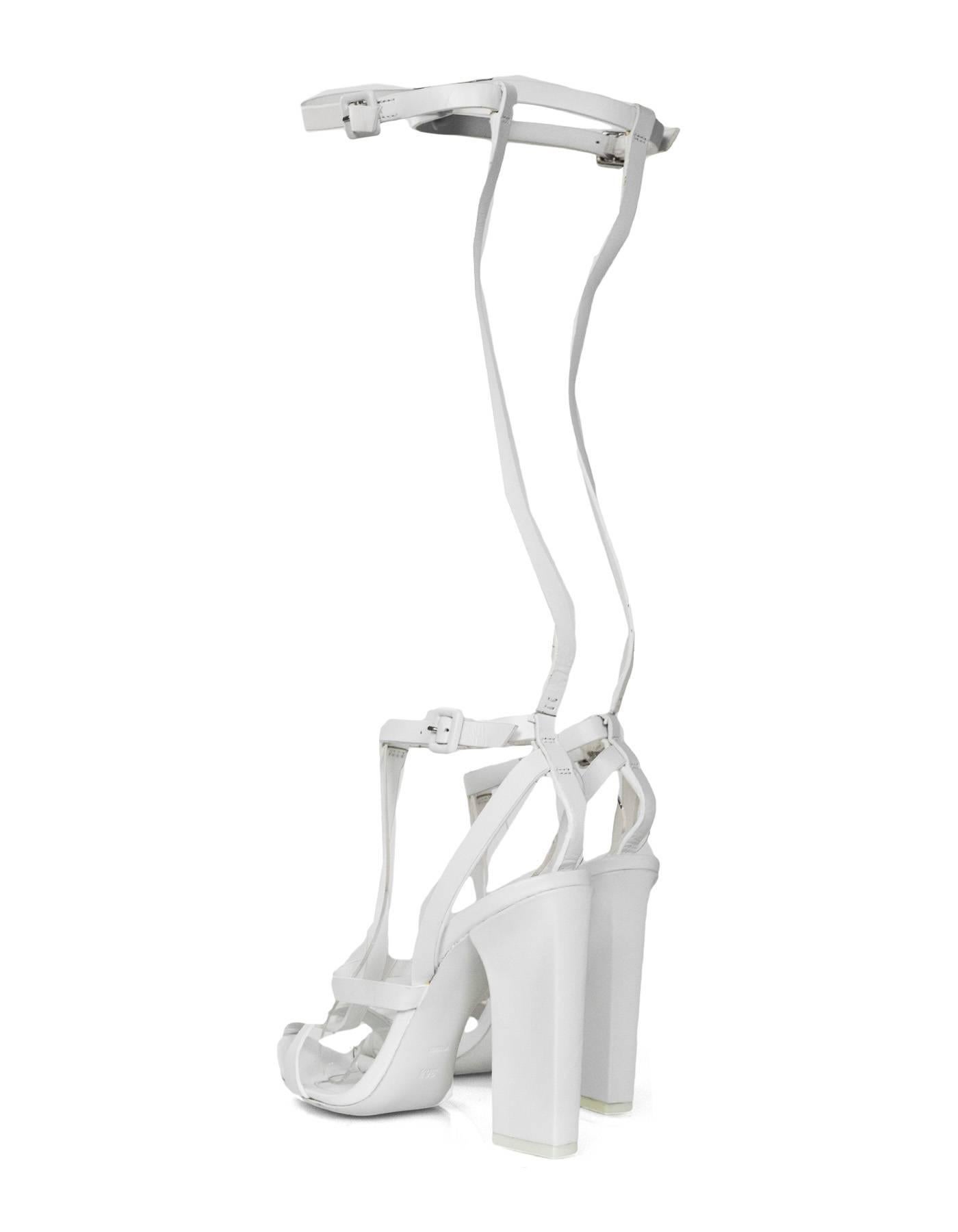 Women's Alexander Wang White Leather Strappy Sandals Sz 36.5 with DB