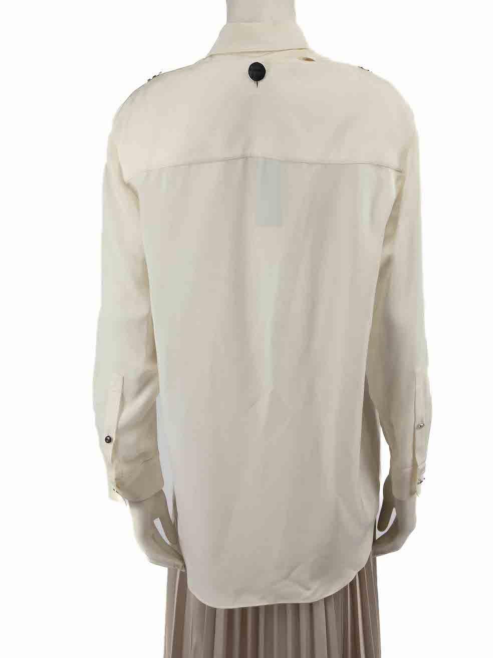 Alexander Wang White Silk Buttoned Collar Shirt Size S In New Condition For Sale In London, GB