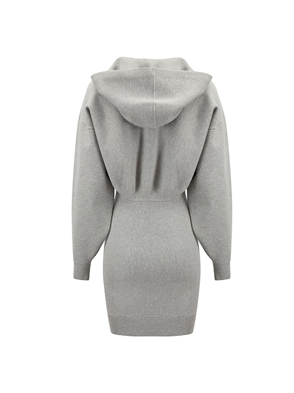 Alexander Wang Women's Alexander Wang.T Grey Hooded Sweater Dress In Good Condition In London, GB