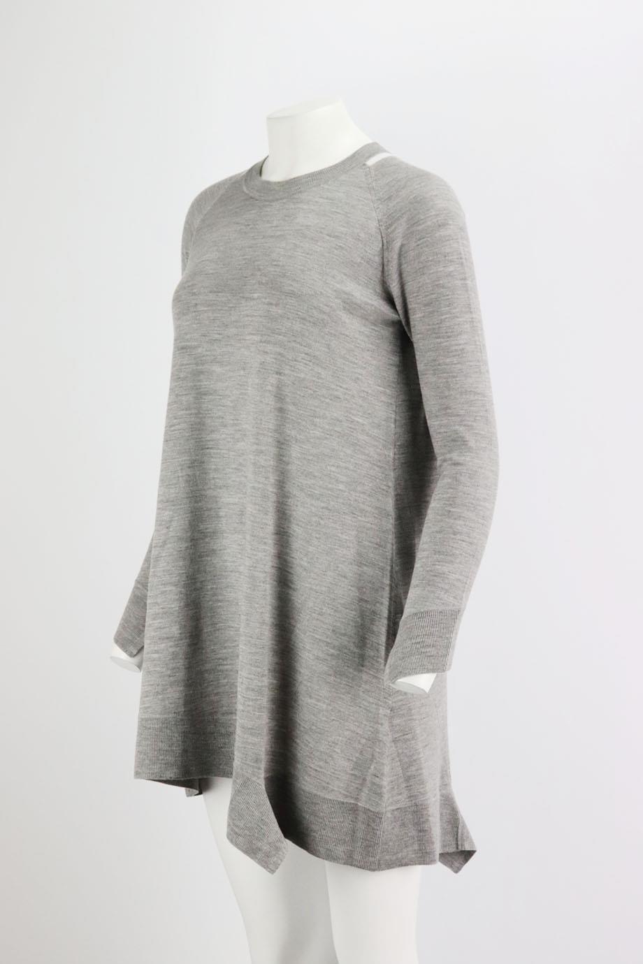 This mini dress by Alexander Wang has been knitted from a blend of wool and spandex with a soft handle and has a asymmetric skirt that moves beautifully. Grey wool-blend. Slips on. 96% Wool, 3% nylon, 1% spandex. Size: XSmall (UK 6, US 2, FR 34, IT
