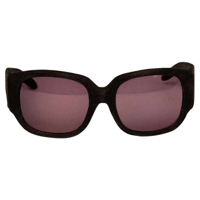 Alexander Wang X Linda Farrow Black Suede Curve Sunglasses For Sale at  1stDibs | linda farrow houston
