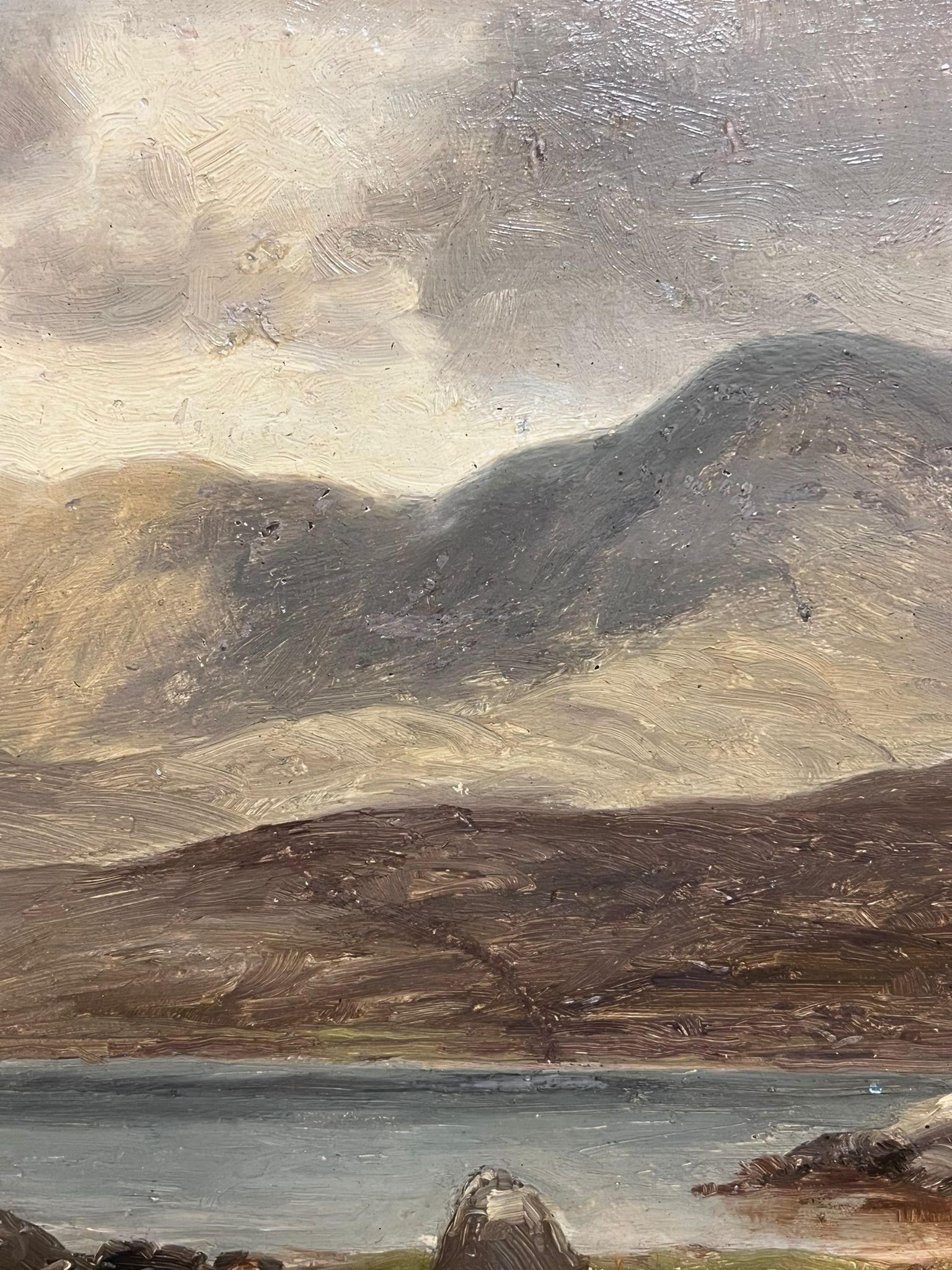 Killary Bay Leenane Connemara Ireland Antique Oil Painting Lake Landscape For Sale 2