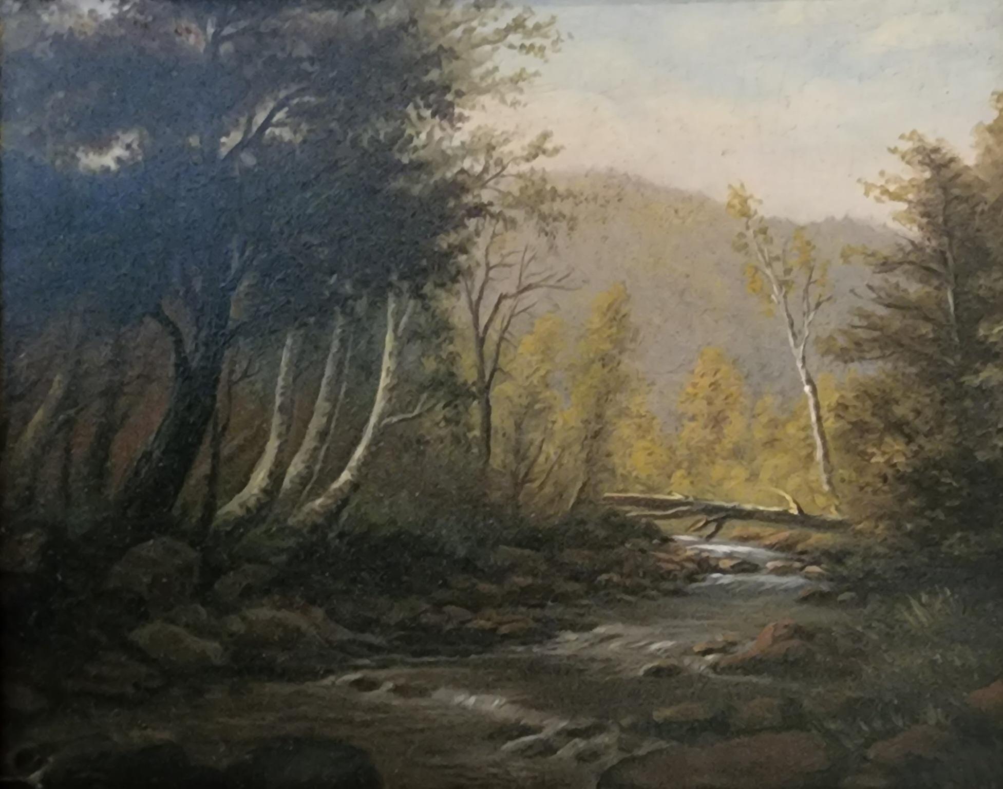 Alexander Wyant Landscape Painting - Stream through the Landscape