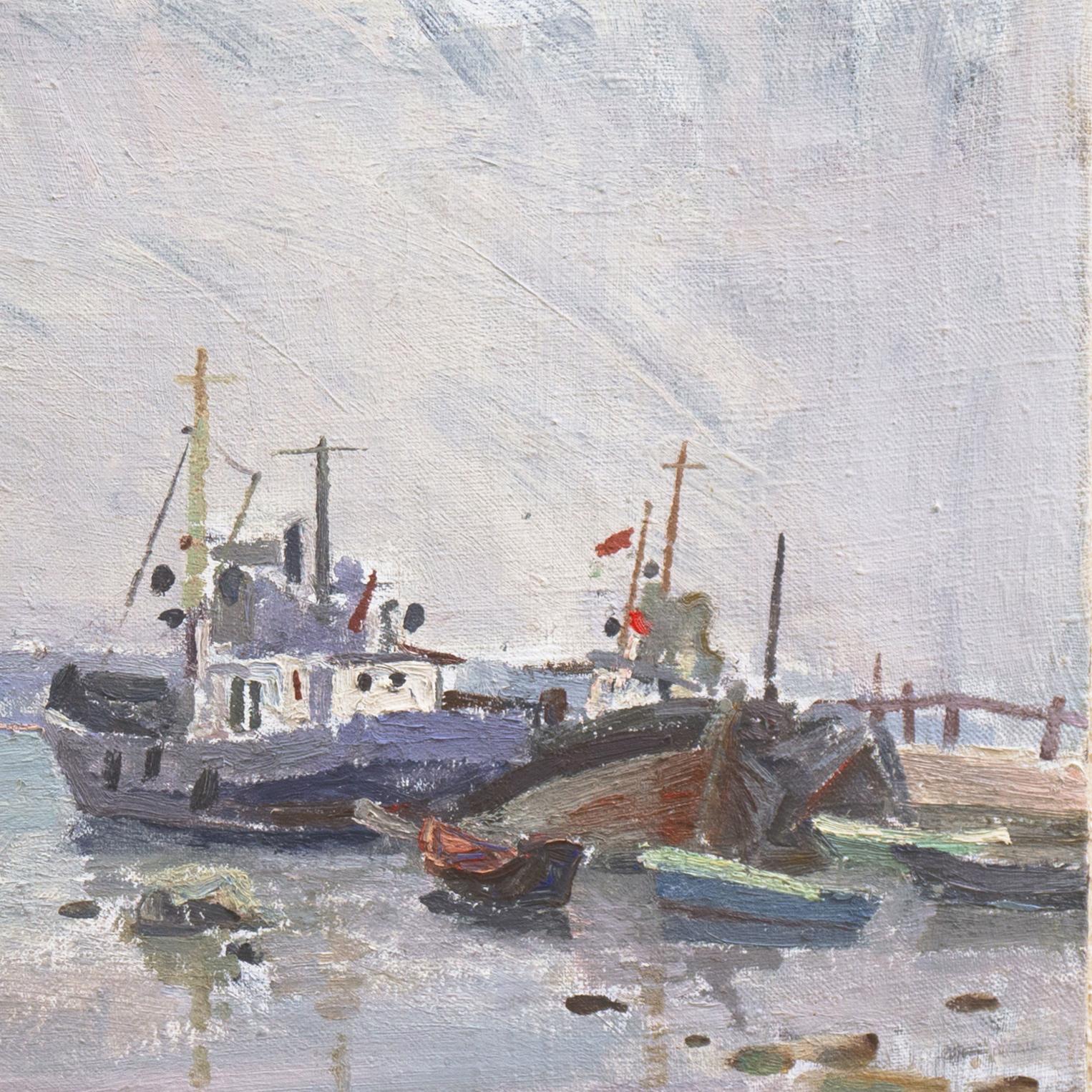 'Kazantip Bay, Crimea', Kazantipsky, Russia, Ukraine, Repin Institute, Leningrad - Impressionist Painting by Alexander Yurievich Tyutrin