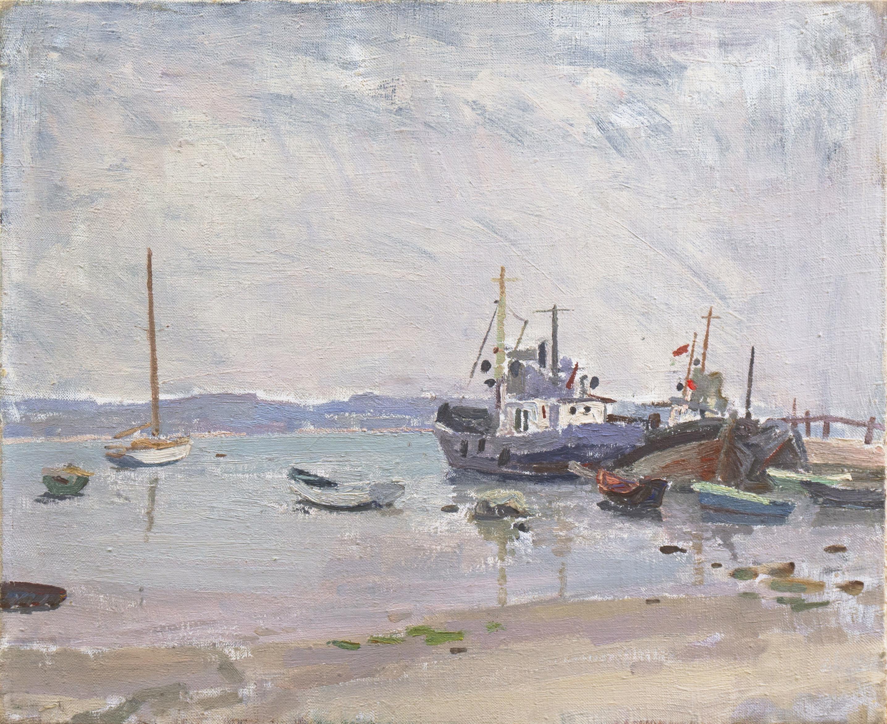 Alexander Yurievich Tyutrin Landscape Painting - 'Kazantip Bay, Crimea', Kazantipsky, Russia, Ukraine, Repin Institute, Leningrad