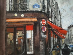 French School Morning in Paris Texture Acrylic Painting by Alexander Zhilyaev